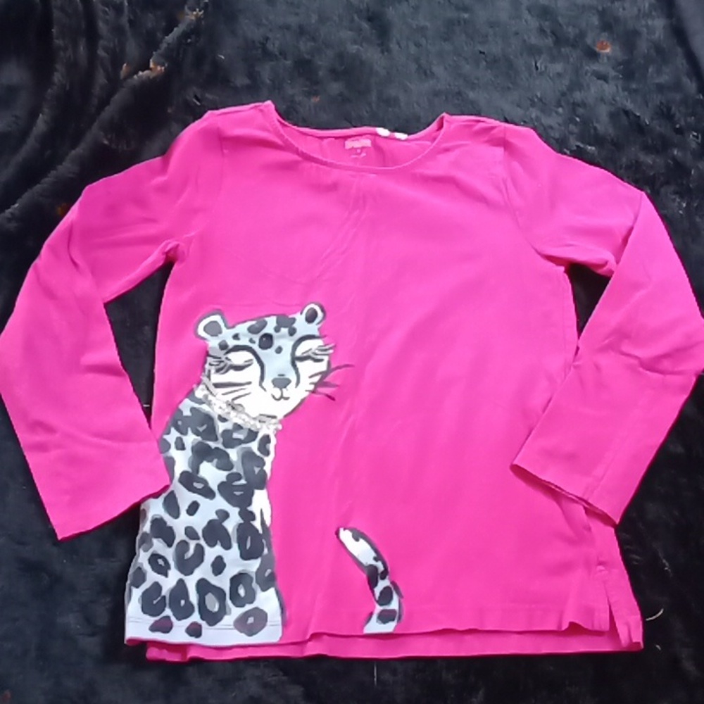 Gymboree hot pink tiger tee SEQUINS rhinestones Glitter adorable girls 8